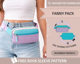 Fanny Pack Schnittmuster / Crossbody Bag Schnittmuster / Sling Bag Schnittmuster / Bauchtasche Schnittmuster, Anfänger-Muster, PDF Schnittmuster
