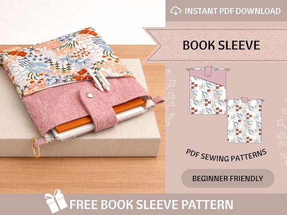 Book Sleeve Sewing Pattern / Kindle Case / Beginner Pattern / Easy Pattern / DIY Sewing Pattern / PDF Sewing Pattern / (3 Sizes)