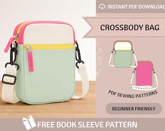 Wzór na torebkę typu crossbody / Wzór dla początkujących / Wzór do szycia w formacie PDF / Pobierz cyfrowo / Łatwy wzór na torbę