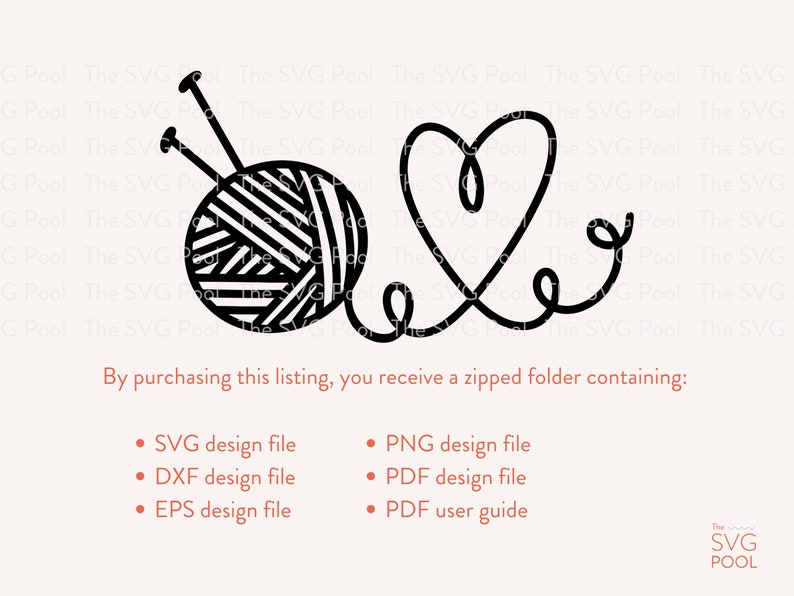 Knitting Love SVG DXF EPS, Knitting Svg, Yarn Svg, Knitter Svg, Crafter ...