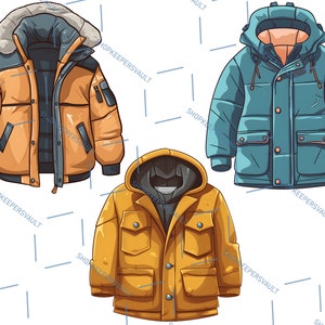 Jacket Clipart, Commercial Use, Illustration Jackets PNG, Winter Jacket ...