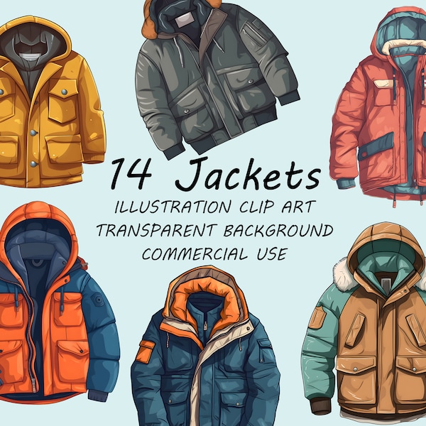 Jacket Clipart, Commercial Use, Illustration Jackets PNG, Winter Jacket Painting, Scrapbooking, Sport, Art, Game Icon, Fashion