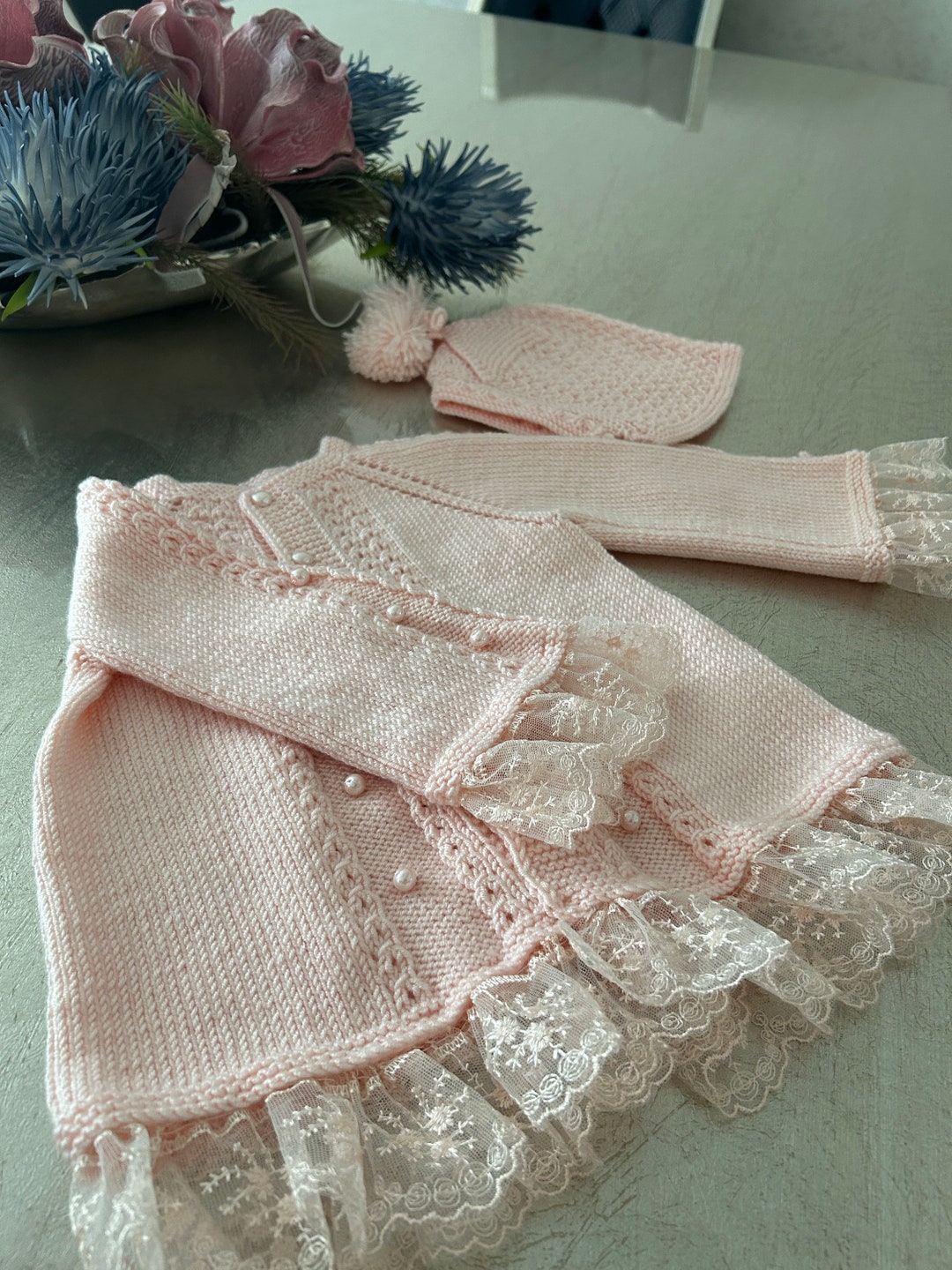 Jeannette Baby Cardigan, Lilac main image 1