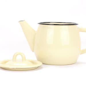 Design enamel pot |  Beiege Teapot |  Handmade coffee kettle |  Vintage Jug
