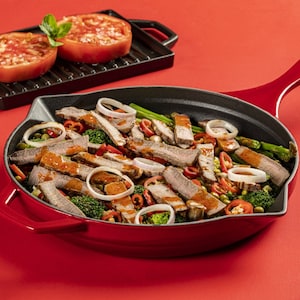 鋳鉄フライパン 28 cm (11インチ)! 大きなキッチン用品 調理鍋