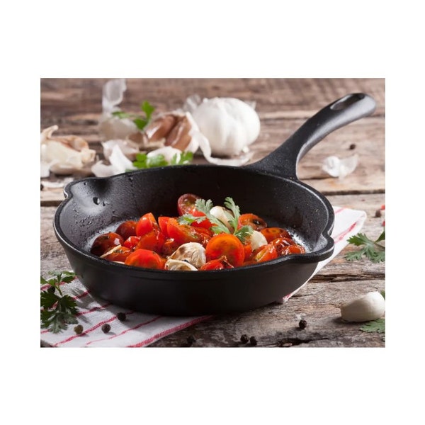 Cast Iron Pan Cooking Skillets made of cast iron handmade 20cm - 8 inches