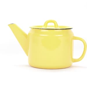 Handmade enamel Teapot | Yellow Kettle | Vintage design enamel Jug | Coffee Pot