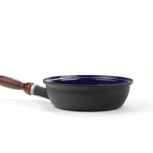 Cast Iron frying pan with wooden handle cooking saucepan