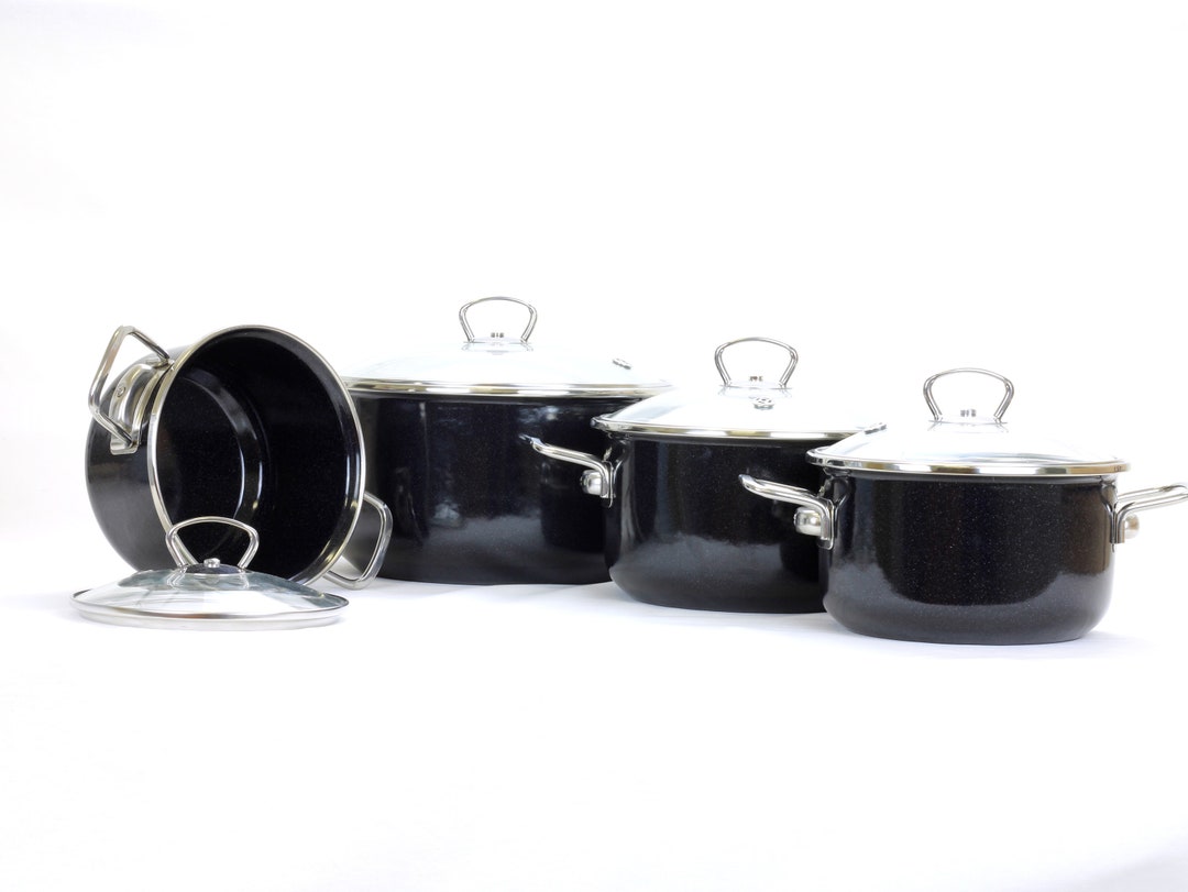 Nonstick Black Cooking Pots Set of Cooking Pot Cookware 3pcs Etsy