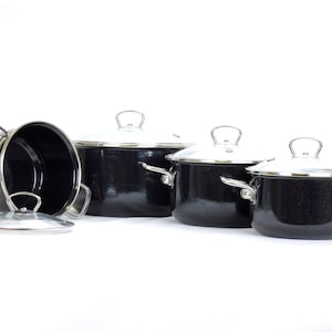 Pentole nere antiaderenti set pentole pentole 3pz