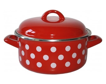 Enamel cooking pot country style