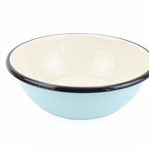 Light Blue Soup Bowl, Big fruit salad kitchen bowl enameled dishes plate 1.5l
