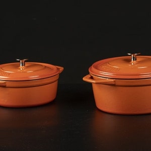 2x Cooking pots set Cast iron pans cookware big and small pot saucepan