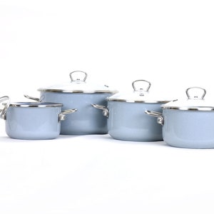 Set di pentole da cucina 4 pezzi di pentole grigie antiaderenti