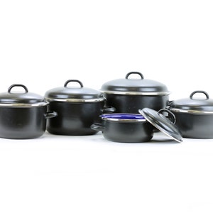 Set di pentole antiaderenti, elegante set di pentole nere da 5 pezzi