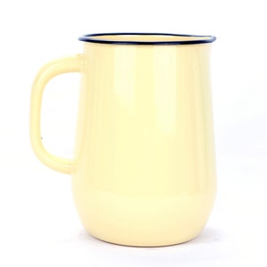 Yellow Jug TeaPot Enamel Drinkware Ceramics Pitcher Kitchenware Handmade Vase
