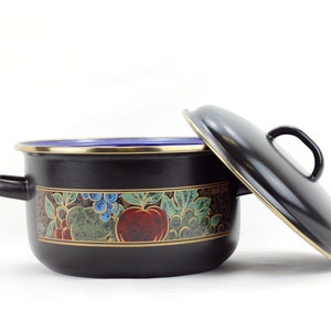 Enamel cookware cooking pot with lid vintage kitchenware nonstick pots