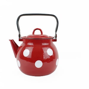 Big enamel Teapot Tea Kettle Coffee Pot Vintage Jug