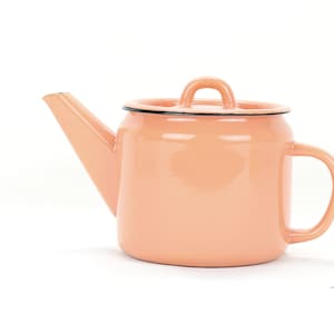 Handmade enamel Teapot | Orange Kettle | Vintage design enamel Jug | Coffee Pot