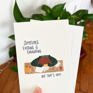 Existant est une carte postale épuisante