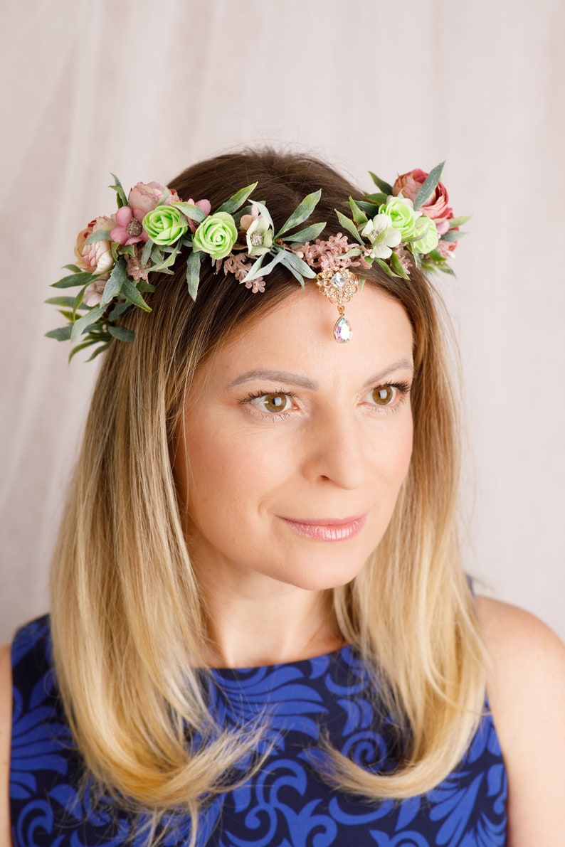 Elven Crown Ren Faire Accessories Halo Cosplay Circlet Flower Etsy