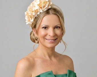 Moeder van de bruid Ivoor bloem hoofdband bruidsmeisje bloemen tovenaar bruiloft gast haaraccessoire