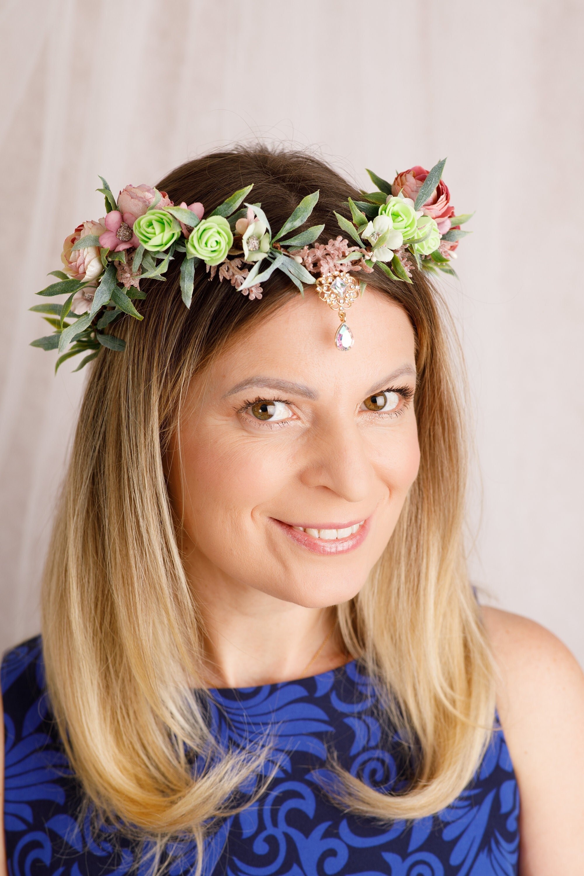 Elven Crown Ren Faire Accessories Halo Cosplay Circlet Flower Etsy