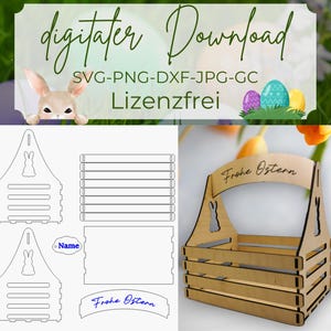 Laserdatei Lasercut, Ostern SVG, Oster Körbchen als Laserdatei, Oster Korb personalisiert, Lasercut Laserdatei, Lasercut Files Ostern