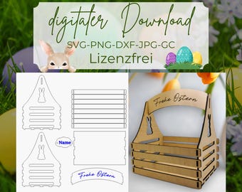 Laser file lasercut, Easter SVG, Easter basket as laser file, Easter basket personalized, lasercut laser file, lasercut files Easter