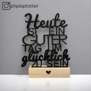 Var glad SVG: Träblockdekor, Idag är en bra dag-ordspråk, laserskuren fil, SVG och DXF direktnedladdning, motivationsskylt DXF bild 9