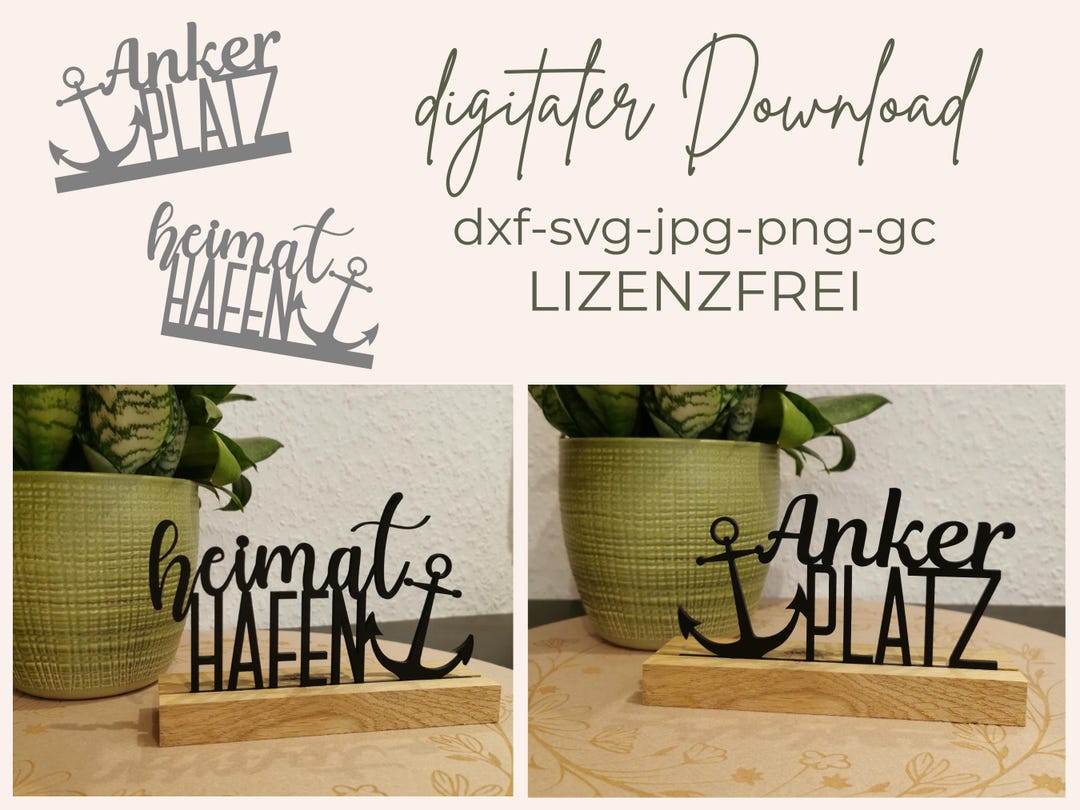 File Lettering Laser File Lettering Block Decoration_home Harbor and Anchor Place ...
