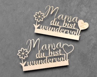 Laser file_"Mom you are wonderful" as a standee_Gift idea for Mother's Day_Lasercut file