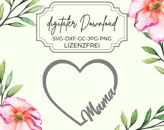 Laser cut file, Mother's Day SVG, heart with mom lettering, laser cut laser file, laser cut file, Mother's Day PNG, mom SVG, heart svg, mom laser
