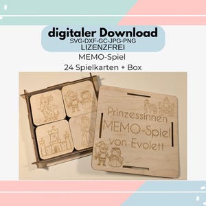 Laserbestand SVG, MEMO spel, memory spel, laser gesneden bestand SVG, houten kinderspeelgoed, laserbestand verjaardag, prinses SVG, Eenhoorn SVG