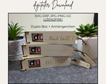 Laserbestand Duplo-doos, Duplo-doos SVG, lasersnijbestanden, laserbestand lasersnijden, laserbestand SVG, laserbestand PNG, laserbestand verjaardagscadeau