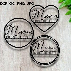 Laser file_"Mom you are the best" lettering in two different loops and a heart - the perfect Mother's Day gift_Lasetrcutfile