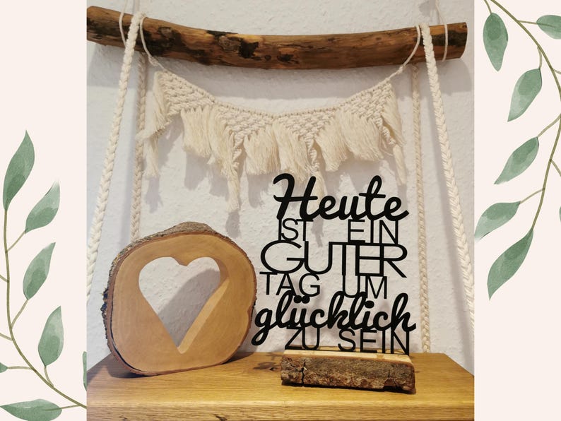 Var glad SVG: Träblockdekor, Idag är en bra dag-ordspråk, laserskuren fil, SVG och DXF direktnedladdning, motivationsskylt DXF bild 2