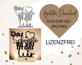 Laserfil SVG_Laserfil för blockdekoration SVG_det vackraste med oss är "vi"-ordsägen SVG_Laserskuren fil_blockdekoration