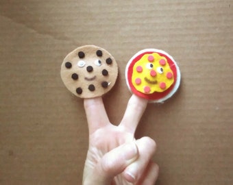 Cookie and Pizza Finger Puppets