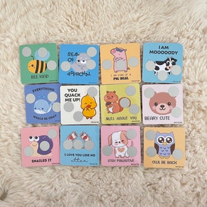Jeux de mots pour animaux Épargne à gratter Petits revenus plastifiés simple face Économies Défi Mini animaux à gratter Enveloppes pour espèces
