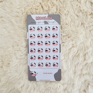 Cows Savings Challenge Repère physique plastifié Moolah, Fonds d'amortissement pour enveloppes d'épargne-animaux, P29