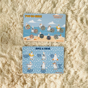 Billets d'épargne à gratter You Go Gull Trackers physiques d'oiseaux plastifiés Bird Day Enveloppes d'épargne défi