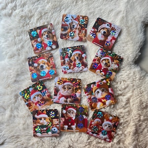 Cadeaux de Noël à gratter pour chien et chat suiveurs physiques plastifiés simple face Savings Challenge Enveloppes d'argent liquide à gratter pour animaux de compagnie