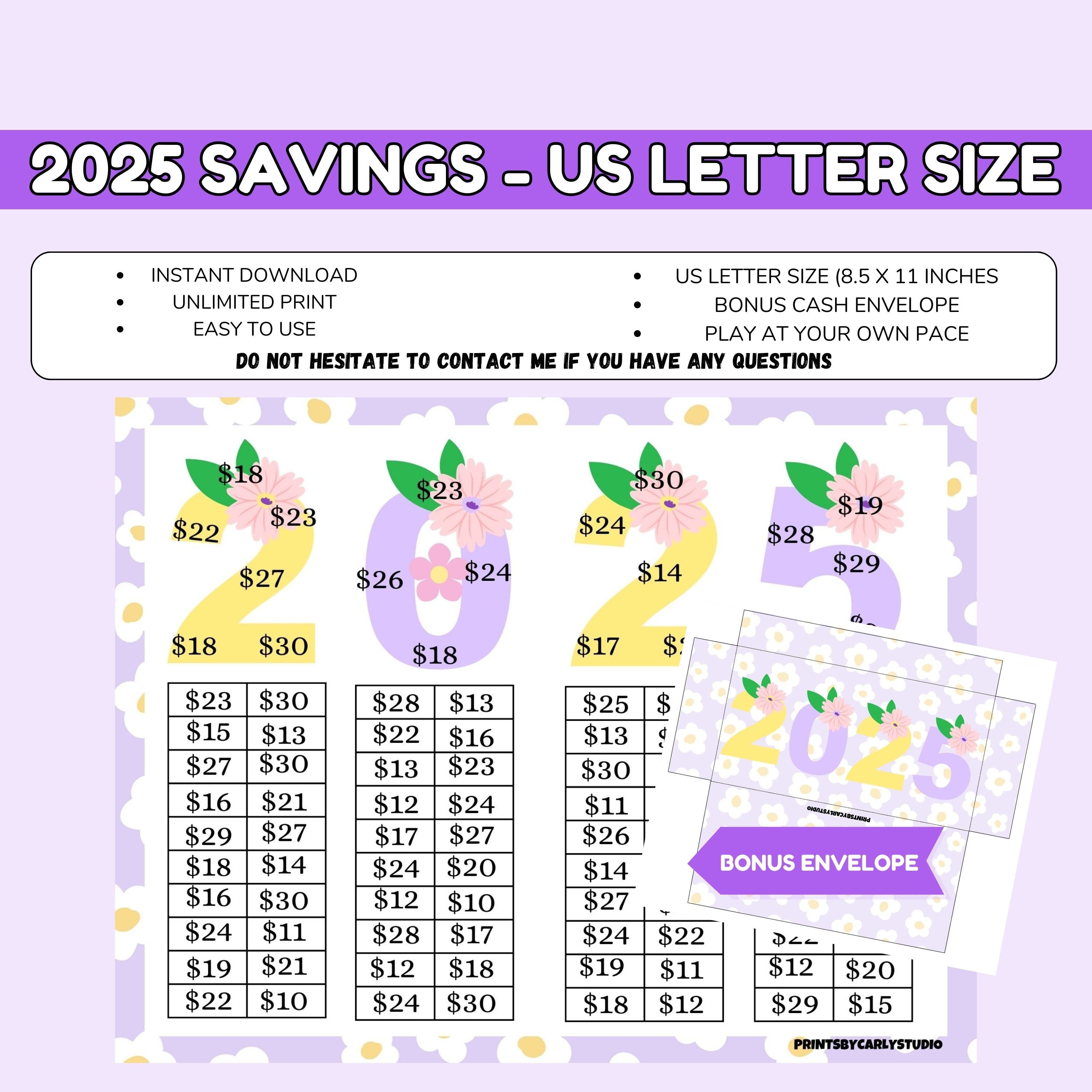 Save 2025 In Year 2025 Saving Challenge Cash Envelope Printable Saving Il Fullxfull.6005290838 Pasj