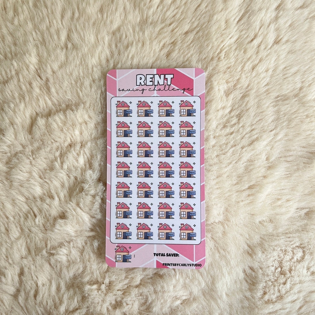 Rent Savings Challenge House Physical Laminated Tracker Mortgage ...