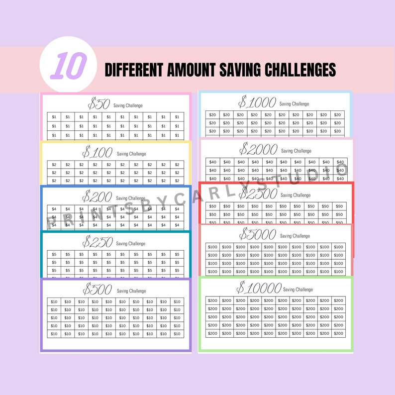 Savings Challenge Printable Saving Challenge Bundle Envelope - Etsy