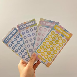 Dollars Savings Challenge Tracker plastifié physique Économies sur l'offre groupée Encart pour reliure de l'enveloppe en espèces pour la saison
