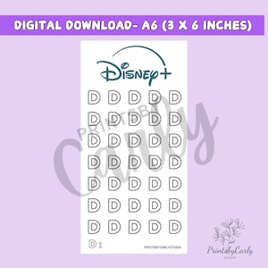 Sfida di risparmio Disney Plus Mini sfida di risparmio Mini risparmio del lunedì Cash Stuffing Tracker di risparmio, A16