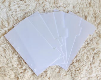 Juego de 5 separadores con pestañas A6, sobres sin cremallera, carpetas de presupuesto, sobres para efectivo, carpetas de presupuesto, planificadores, organizadores