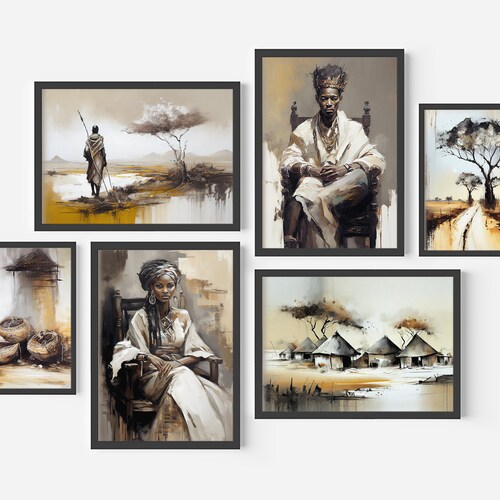 African Gallery Wall Art Set African Art Prints African Wall Etsy